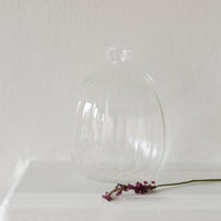 Ribbed Clear Tall Glass Vase