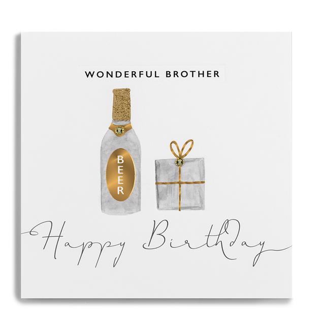 Wonderful Brother Happy Birthday Bottle Beer/Present