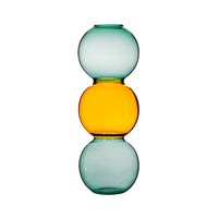 Triple Bubble Vase Turquoise & Yellow