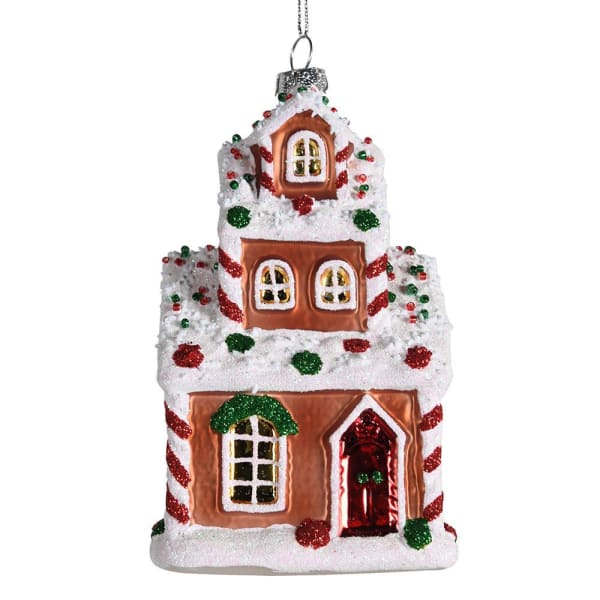 Glass Gingerbread House Decoration