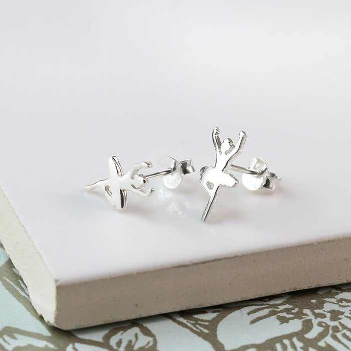 Sterling Silver Dancer Stud Earrings