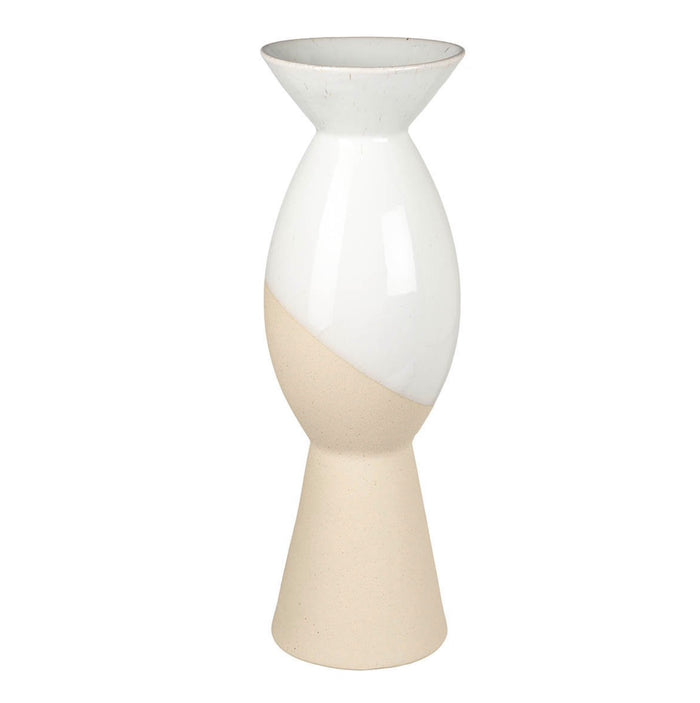 Lorenzo Vase White and Sand