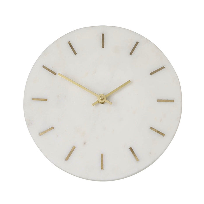 Marble Desk Clock White/Grey