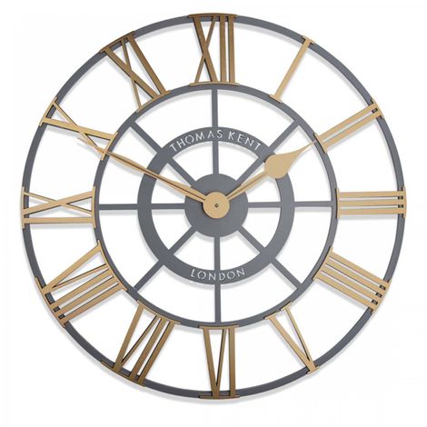 24" Evening Star Large Skeleton Wall Clock Brass