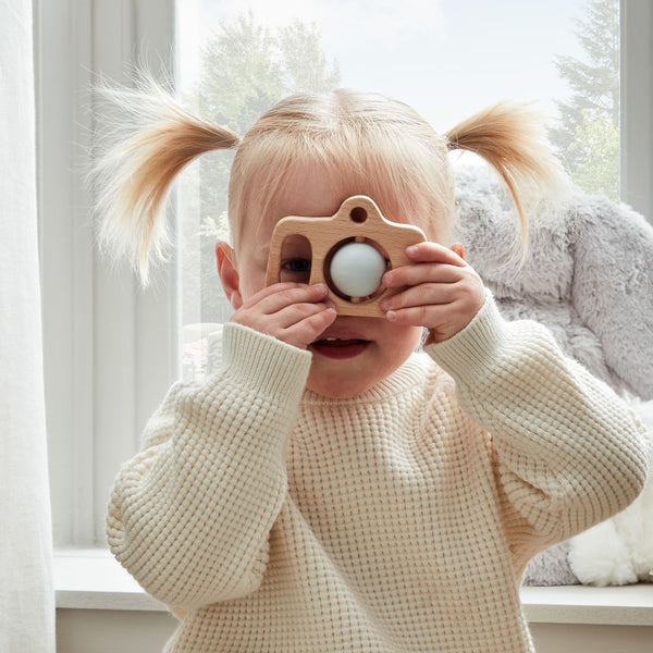 Wood/Silicone Camera Teether