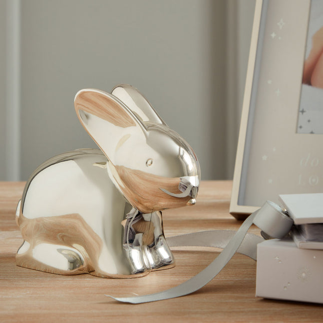 Silver Plated Rabbit Money Box