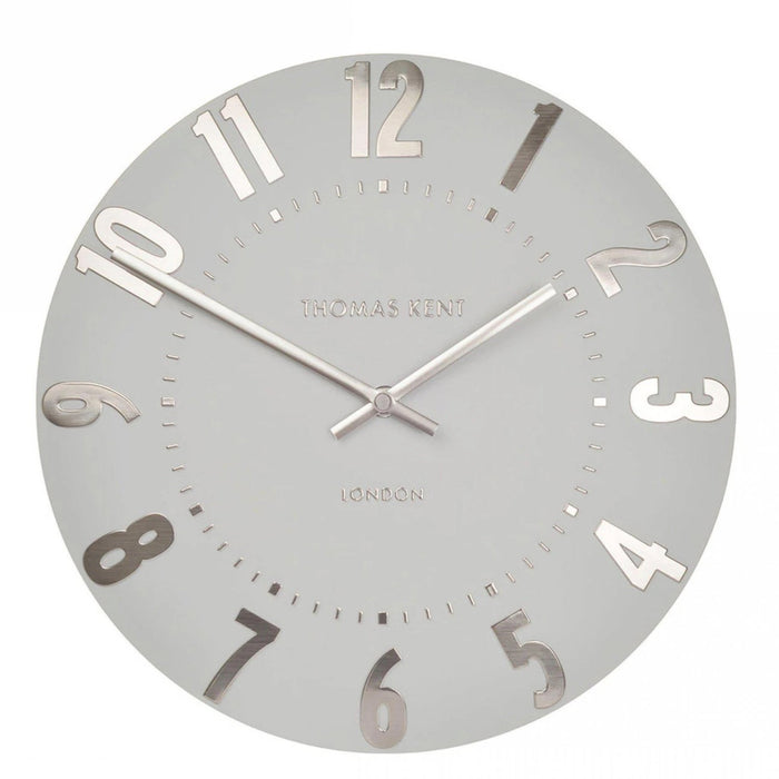 12" Mulberry Wall Clock Silver Cloud